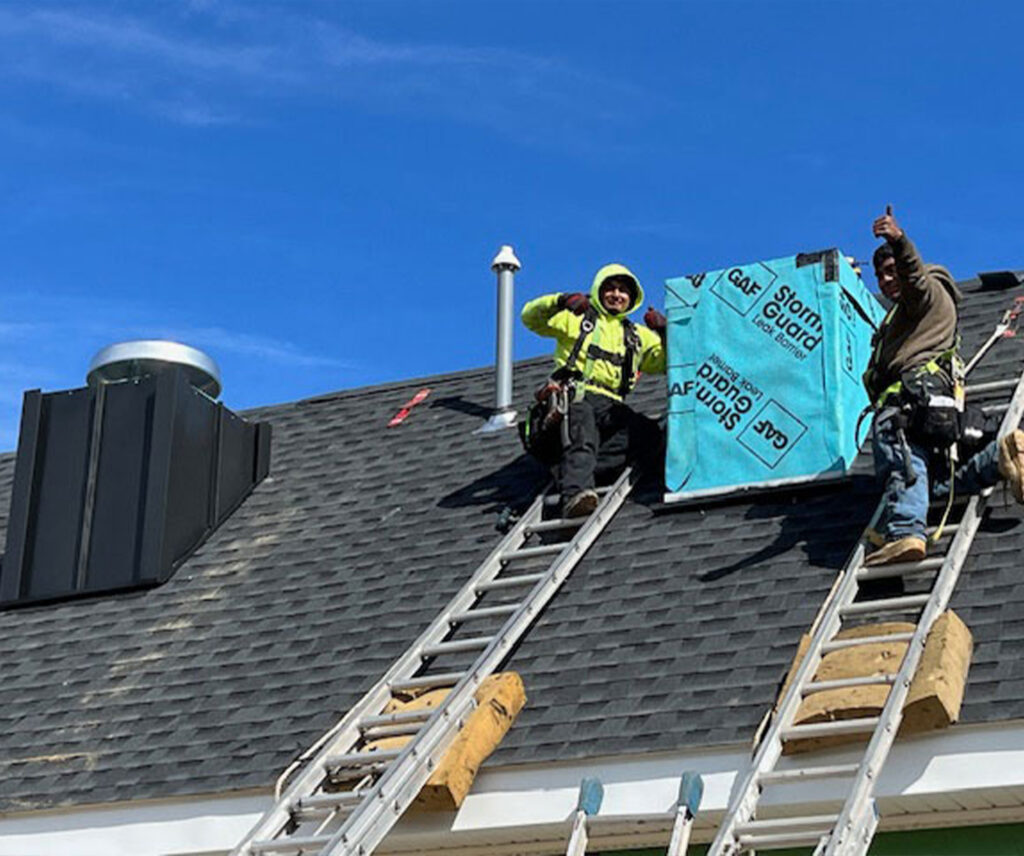 roofers on a residential roof
