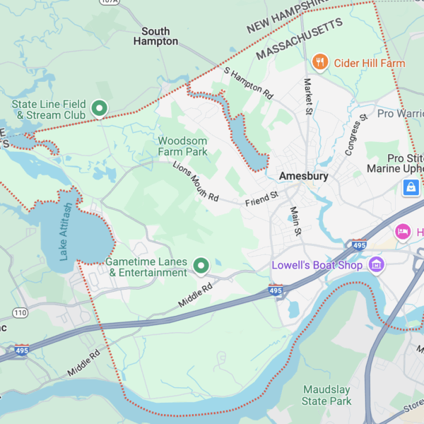 Amesbury Roofing Company Map