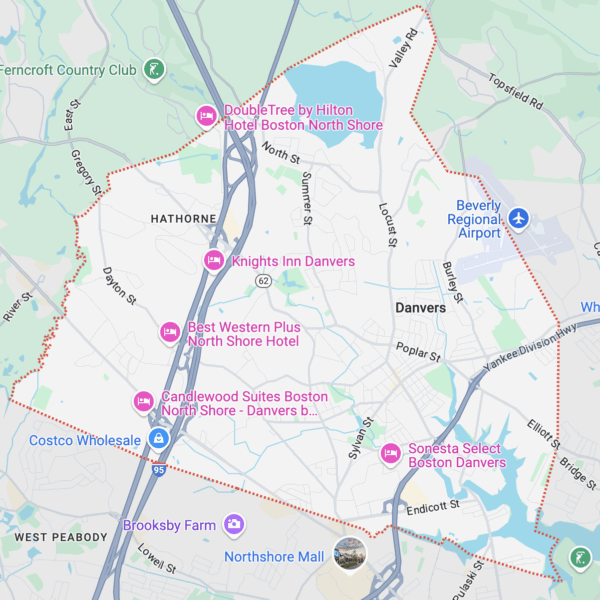 Danvers Roofing Company Map