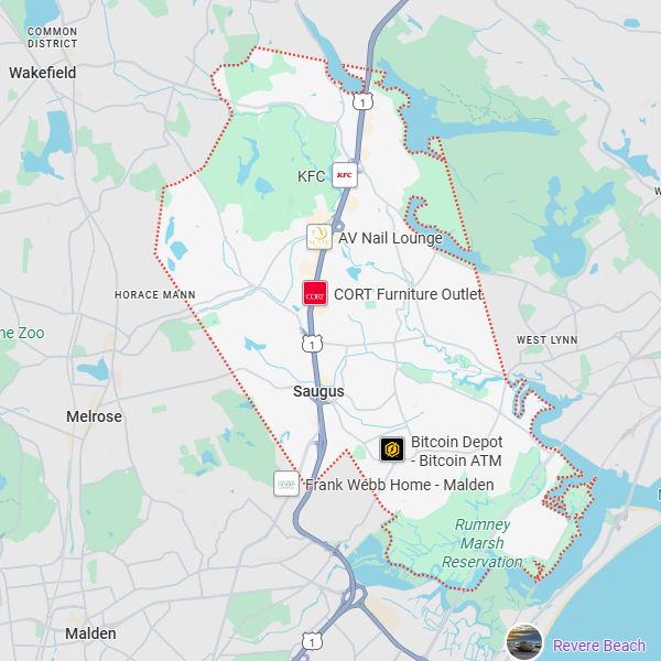 Saugus, MA Roofers map