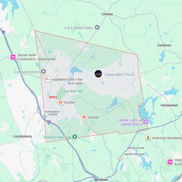 Derry, NH map