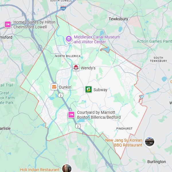 Billerica, MA map