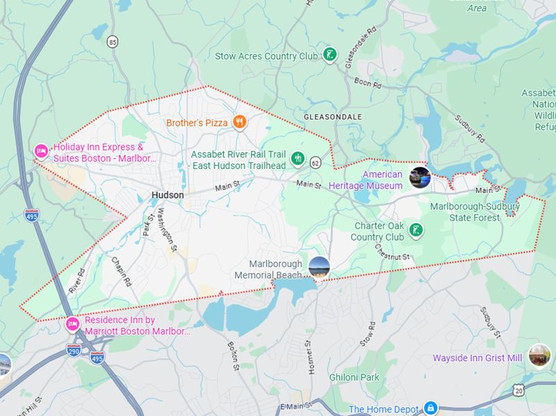 Hudson, MA map