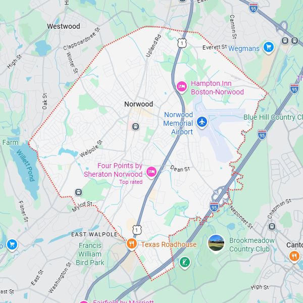 Norwood, MA map
