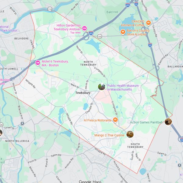 Tewksbury, MA map