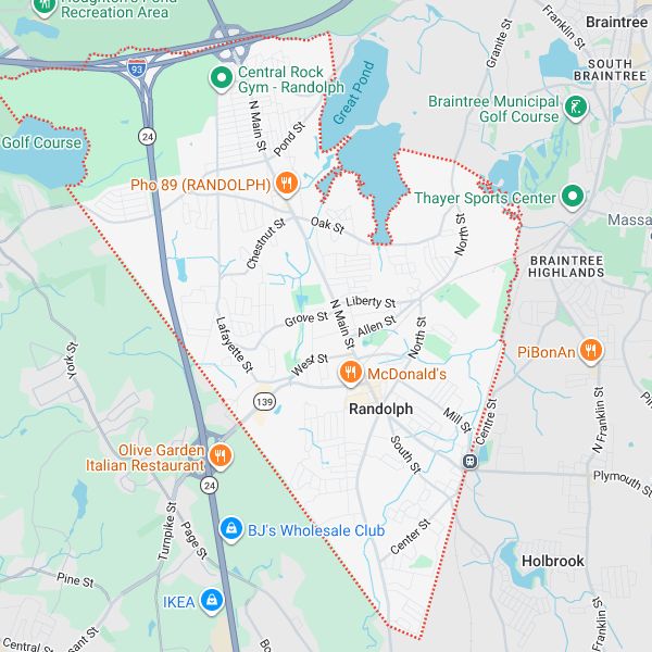 Randolph, MA map