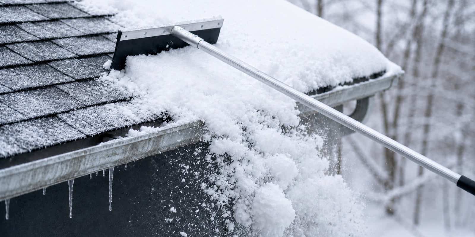 ice dams on a roof
